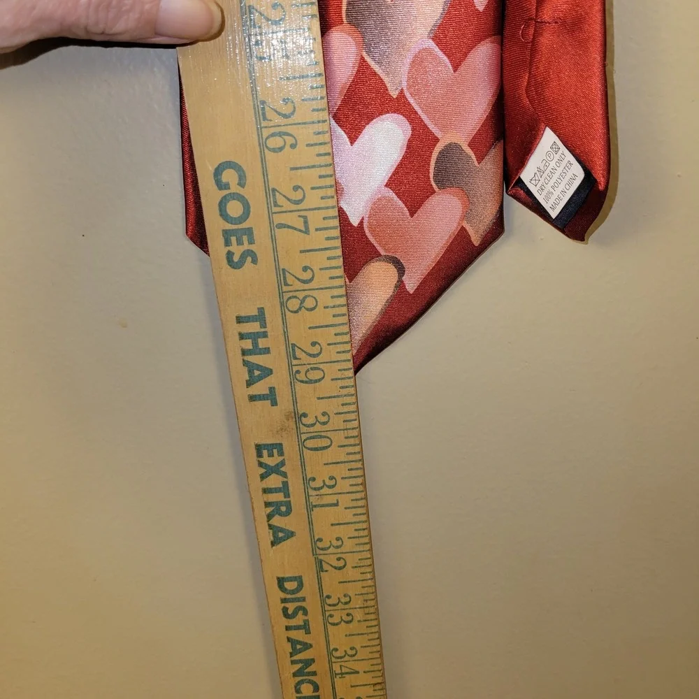 Gospitaky Red Heart Tie Valentine's‎ Day Novelty Necktie Polyester